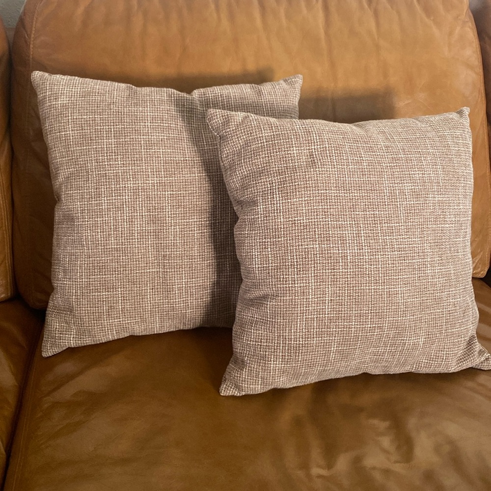 Two matching pillows (brown/tan/ivory) NEW W/OUT TAGS